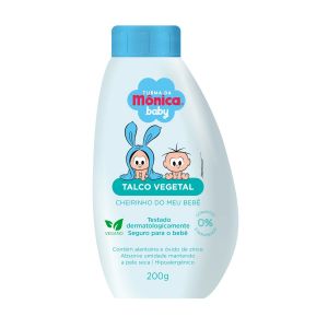 TALCO VEGETAL TURMA DA MONICA BABY CHEIRINHO DO MEU BEBÊ COM 200G
