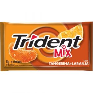 CHICLETE TRIDENT MIX TANGERINA E LARANJA 8G 5 UNIDADES