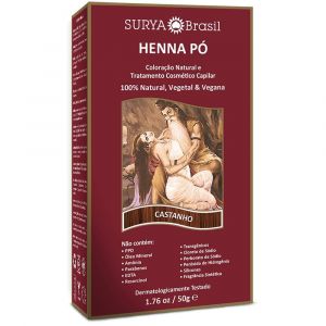 TINTURA HENNA SURYA PÓ CASTANHO COM 50G