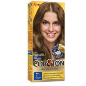 TINTA DE CABELO COR&TON 7.1 LOURO CINZA MEDIO 