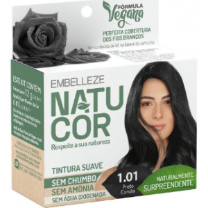 TINTA DE CABELO NATUCOR 1.01 PRETO CARVÃO 
