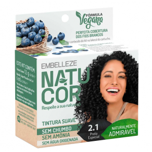 TINTA DE CABELO NATUCOR 2.1 PRETO ESPECIAL MIRTILO