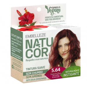 TINTA DE CABELO NATUCOR 5.64 CASTANHO CLARO VERMELHO ACOBREADO 