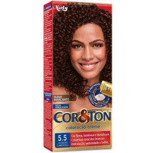 TINTA DE CABELO PERMANENTE CORTON 5.5 CASTANHO CLARO ACAJÚ 