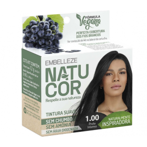 TINTA DE CABELO  SUAVE NATUCOR 1.00 PRETO INTENSO