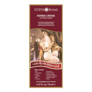 TINTURA HENNA SURYA CREME LOURO ESCURO AVERMELHADO COM 70ML 