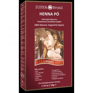 TINTURA HENNA SURYA PÓ ACAJU COM 50G