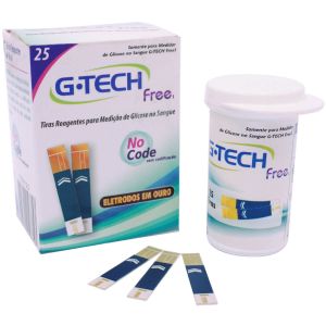 TIRAS DE GLICEMIA GTECH FREE COM 25 TIRAS