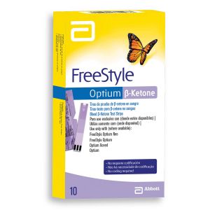 TIRAS DE GLICEMIA FREESTYLE OPTIUM B-KETONE COM 10 UNIDADES