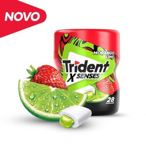 CHICLETE TRIDENT X SENSES MORANGO LIME  54G 28 UNIDADES