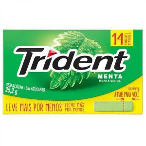 CHICLETE TRIDENT MENTA VERDE 25G 14 UNIDADES