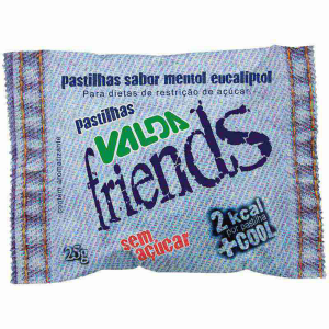 PASTILHAS VALDA FRIENDS MENTOL EUCALÍPTO SEM AÇÚCAR COM 25G