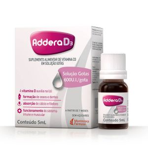 VITAMINA D ADDERA D3 600UI GOTAS COM 5ML