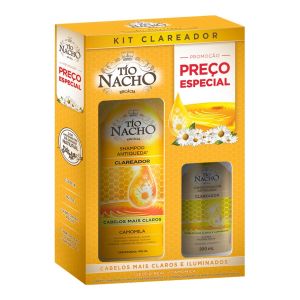 KIT TIO NACHO CLAREADOR ANTIQUEDA CAMOMILA COM 1 SHAMPOO 415ML + 1 CONDICIONADOR COM 200ML