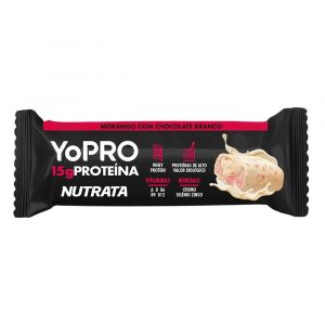 BARRA DE PROTEÍNA NUTRATA YOPRO MORANGO COM CHOCOLATE BRANCO COM 55G